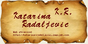 Katarina Radaljević vizit kartica